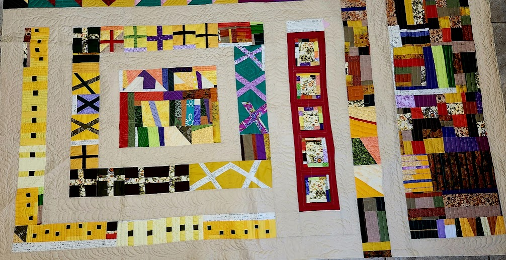 a quilt from the Improv Block of the Month Quiltalong