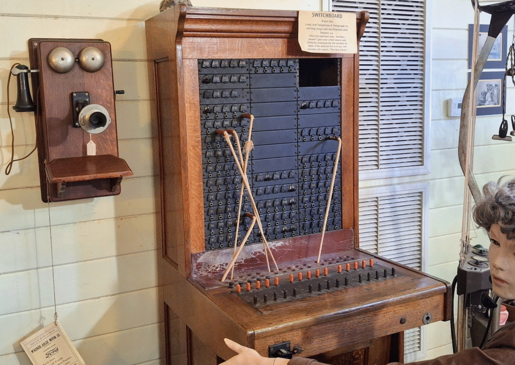 An old switchboard that had to be manned by a skilled operator.